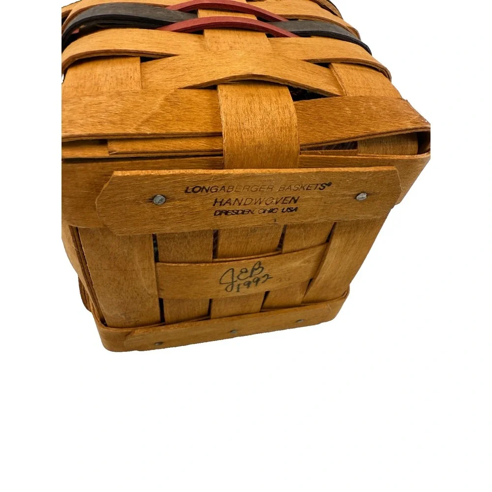 1993 Longaberger Inaugural Basket w/Flag Liner & Protector 5